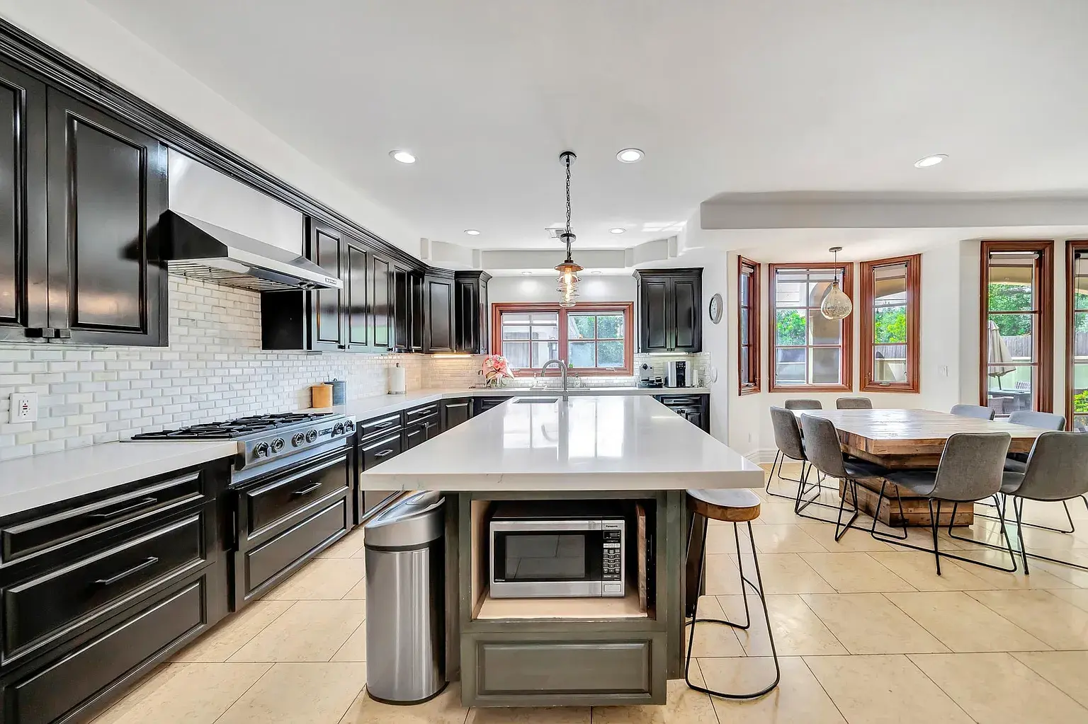 Addison Portico — chef's kitchen with island