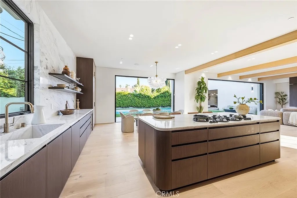 Valjean Hacienda — kitchen with walnut island