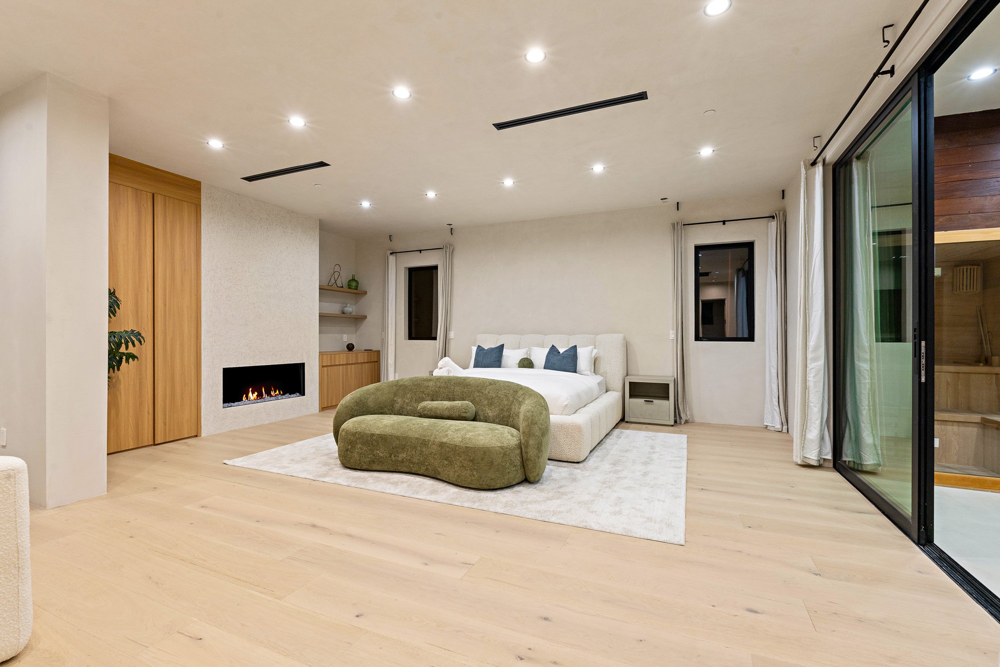 Curson Atelier — bedroom with fireplace